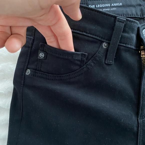 Ag Adriano Goldschmied The Legging Ankle Super Skinny Black Denim Jeans (24R) - Picture 7 of 15